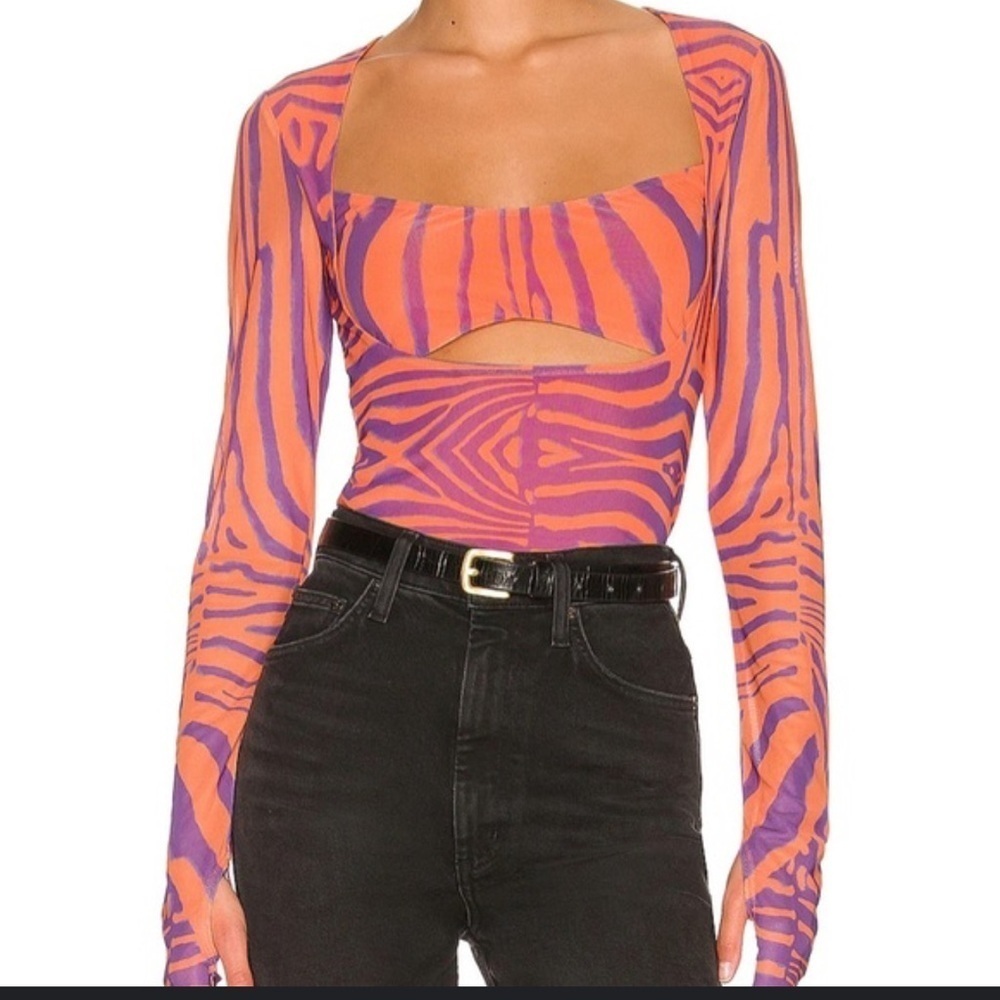 AFRM Noreen Top in Orange Zebra